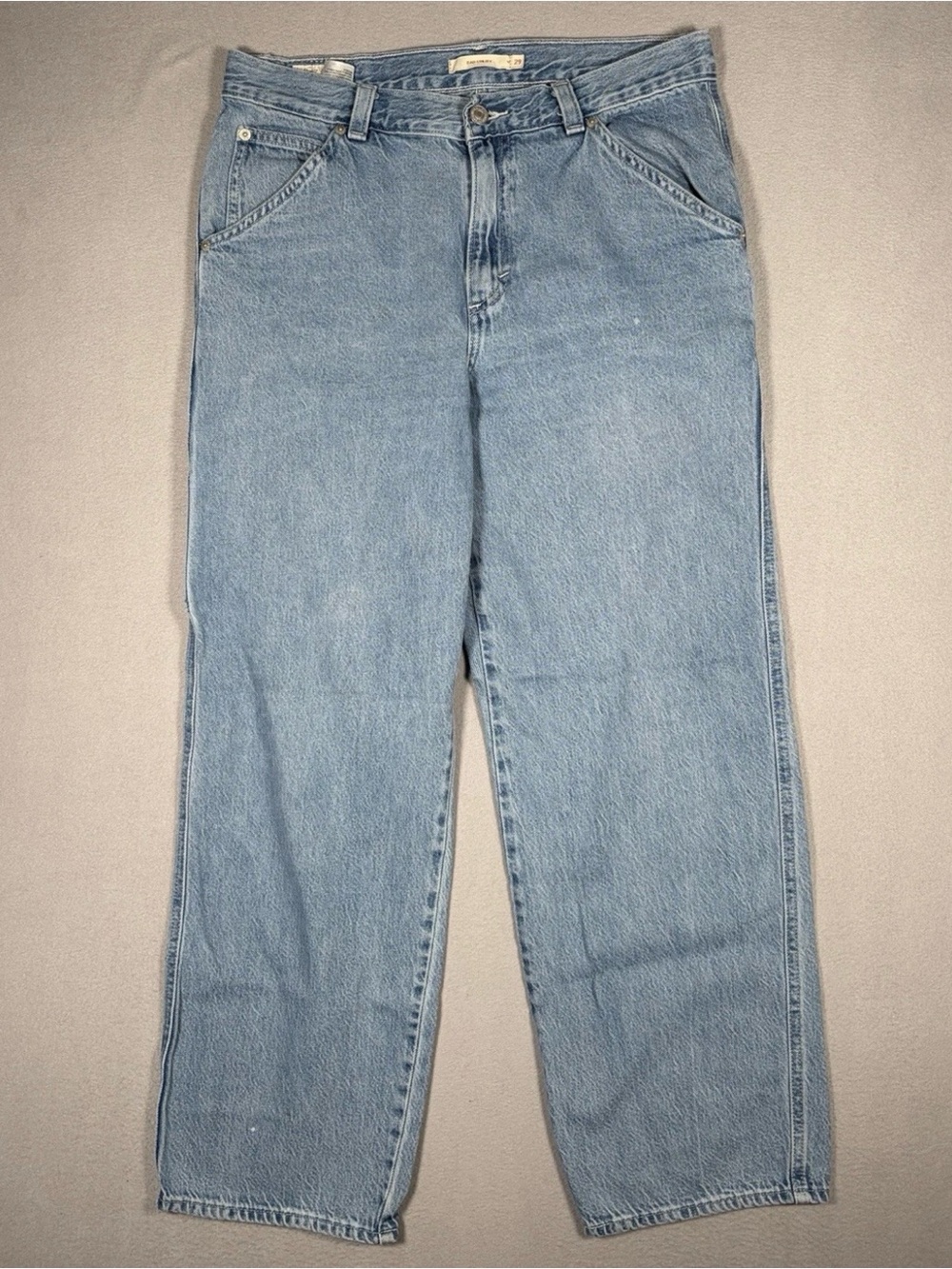 Levis Premium Dad Utility Jean Womens 29 Blue Medium Wash Carpenter Straight Leg